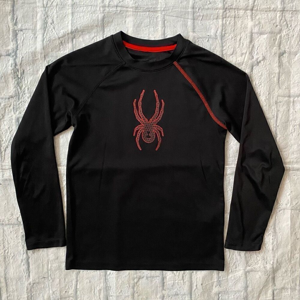 Spyder youth boys M Crewneck Longsleeve activewear shirt black & red